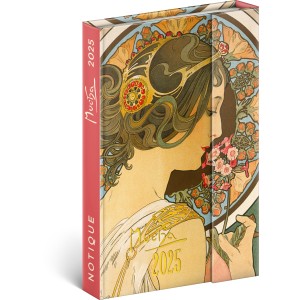 Mgnessel zrd agenda diary Alphonse Mucha 2024, 11  16 cm (naptr)