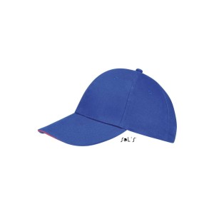 Sols Buffalo 6 paneles baseballsapka, Royal Blue/Neon Coral (sapka)